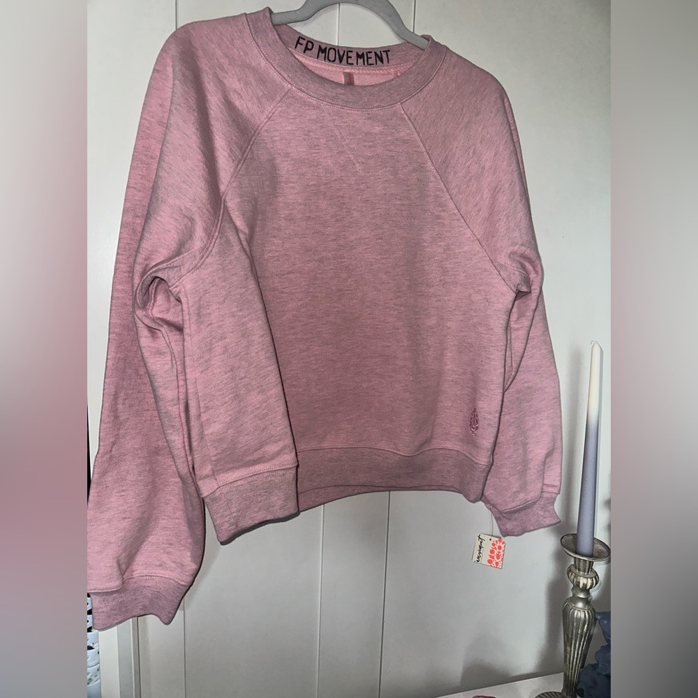NWT Free People Movement For The Win Pullover In Candy Pink Heather - Picture 10 of 10